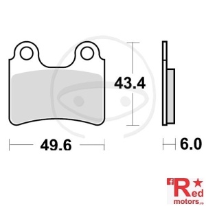 Placute frana fata SCOOTER STD TRW LUCAS 49.6x43.4x6 pentru AJP PR3 125, PR3 200, PR4 125, Beta Evo 125, Gas Gas TXT 50, TXT 250