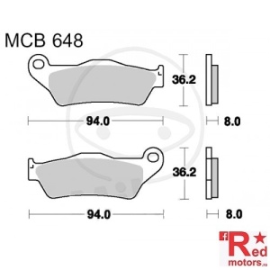 Placute frana fata SINTERED RSI TRW ALTN 94x36.2x8/94x36.2x8 MCB648 pentru KTM EXC 500 ie, EXC 525, EXC 530, EXC 620
