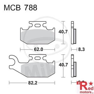 Placute frana fata SINTERED SI TRW ALTN 62x40.7x8.3/82.2x40.7x8.3 MCB788 pentru Suzuki LT-A 400, LT-A 450, LT-A 500, LT-A 750, LT-F 400