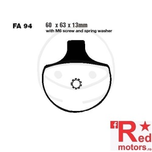 Placute frana fata sinterizate ALTN 60x63x13 EBC FA94 pentru Harley Davidson FLH 1340, FLHRI 1340, FLSTC 1340, FLSTSB 1584, XL 1200