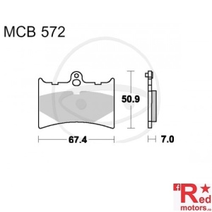 Placute frana fata STD TRW ALTN 67.4x50.9x7 MCB572 pentru Aprilia AF1 125, RS 125, Benelli Devil 50, Beta Euro 350, Moto Guzzi Quota 1000