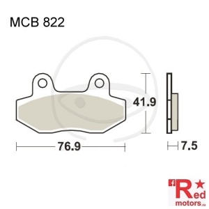 Placute frana fata STD TRW ALTN 76.9x41.9x7.5 MCB822 pentru AJS Bobber 125 Regal, Aprilia RS4 50, Beta Minicross 150, E-Tropolis Bel Air, Generic Madison 110, Honda NSR 50 S