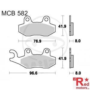 Placute frana fata STD TRW ALTN 76.9x41.9x8/96.6x41.9x8 MCB582 pentru CAN-AM Commander 800, CFMOTO Rancher 500, Husqvarna TE 350, Kawasaki KLX 125