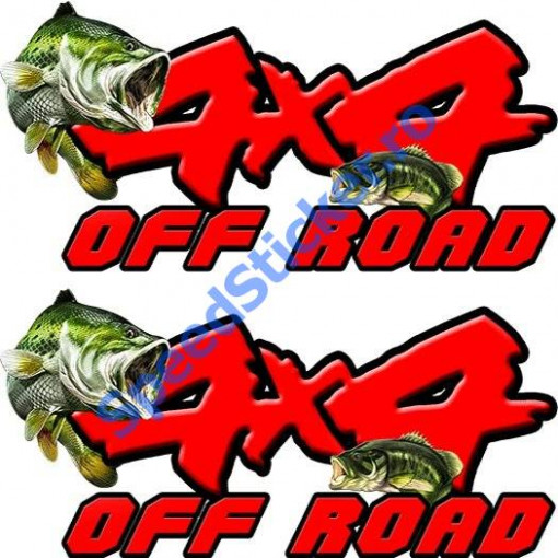 Set 2 Buc Stickere Color 4x4 Off Road Peste Rosu 50cm m1