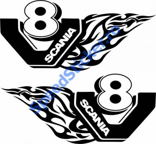 Set 2 buc Stickere Scania V8 50cm