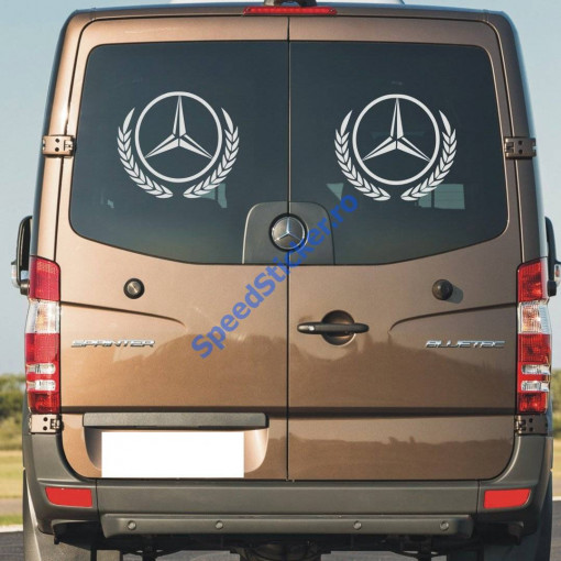 Set Stickere usi spate Mercedes coroana lauri 50cm