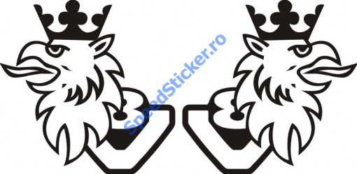 Set 2 buc Stickere Scania Grifoni V8 30 cm