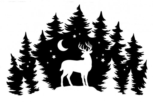Sticker Off Road Vanatoare Cerb Padure 50 cm