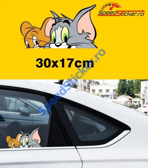 Set Stickere Auto Tom and Jerry Geamuri laterale