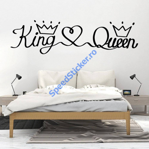 Stickere Perete Dormitor King & Queen 120 cm