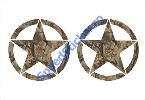Set 2 buc Stickere color Stea US Army Camuflaj 30 cm