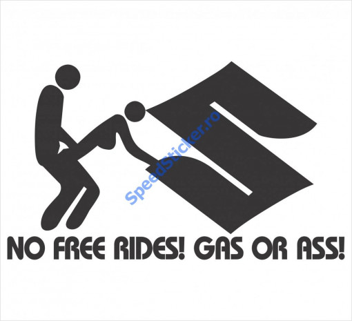 Sticker Suzuki No free rides