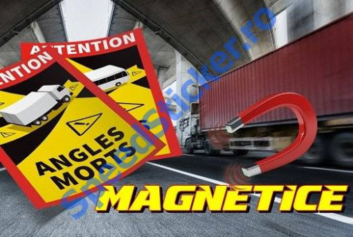 Sticker Magnetic Attention Angles Morts, Sticker Unghi Mort Franta