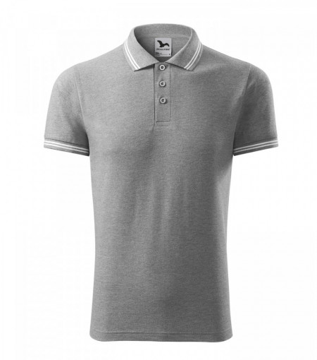 Tricou Barbati Malfini Polo Pique URBAN 219 Royal & Gri Melanj