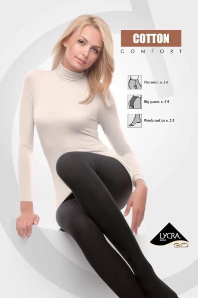 Ciorapi Dres dama Conte Elegant, Gros de Bumbac cu 3D Lycra COTTON 450 Den