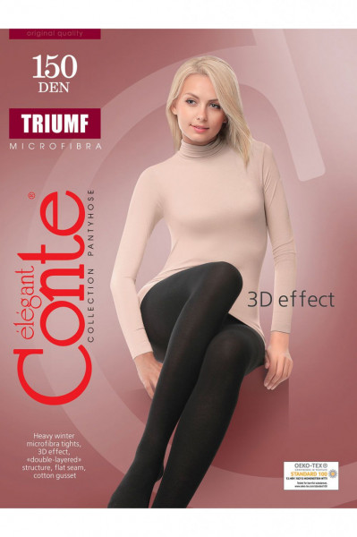 Ciorapi Dres dama Conte Elegant, Gros din Microfibra, Efect 3D Triumf 150 Den