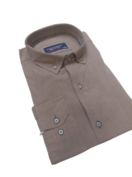 Camasa Barbati Dust Cardin, Maneca Lunga, din Bumbac, Regular Fit, LINII SUBTIRI, Maroniu