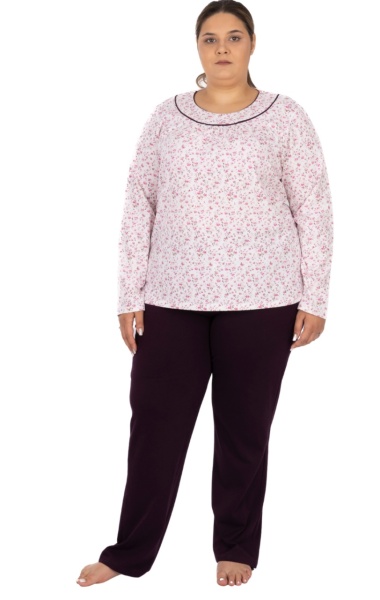 Pij.2232.Pruna, Pijama Dama Knox EXTRA LARGE