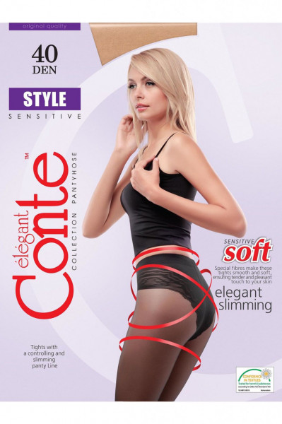 Ciorapi Dres dama Conte Modelator cu Chilot Dantelat STYLE 40 Den