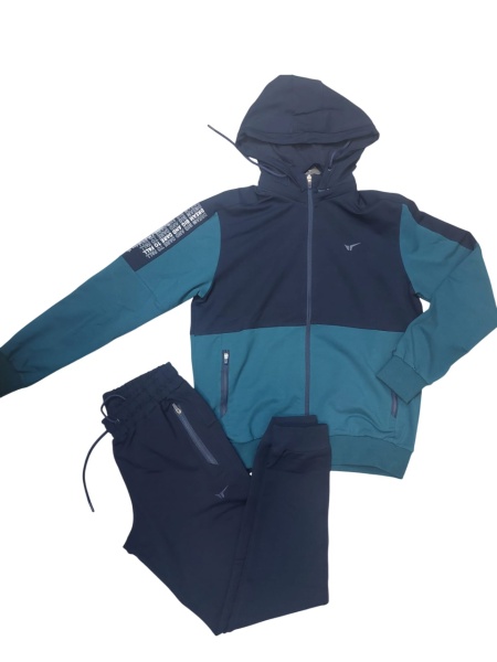 Trening Barbati REDICS, Modern Fit, cu Gluga 25-074 Petrol - Bleumarin