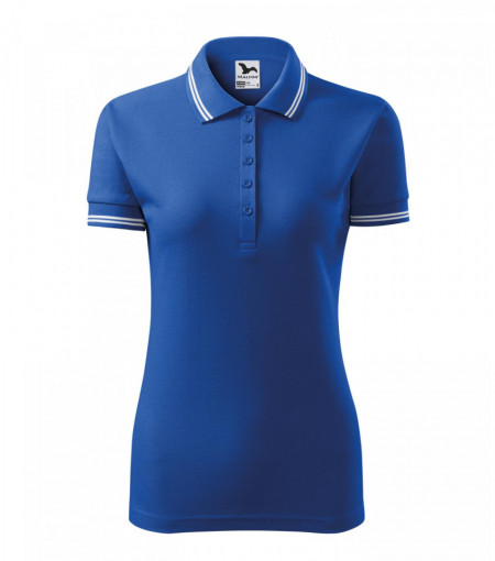Tricou Dama Malfini Polo Pique URBAN 220 Royal & Gri Melanj