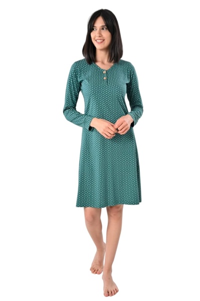 Camasa de Noapte Dama UNICONF, Maneca Lunga, CNI15 Verde