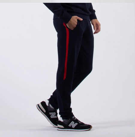 Pantaloni Trening Barbati ANDU, Slim Fit 62068 Bleumarin & Rosu
