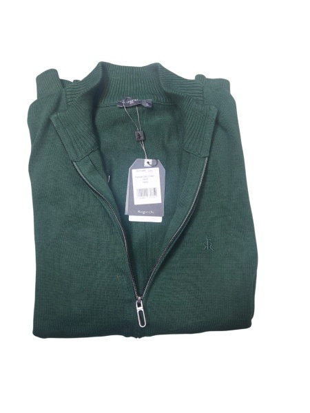 Pulover Barbati RUGATCHI, Jacheta cu Fermoar Lung, Verde Inchis