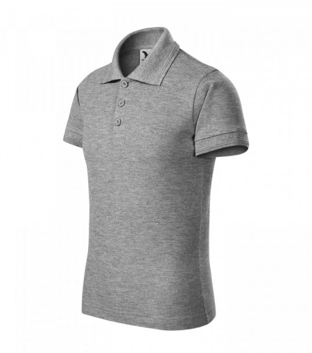Tricou copii Malfini PIQUE POLO 222 Gri Melanj Inchis