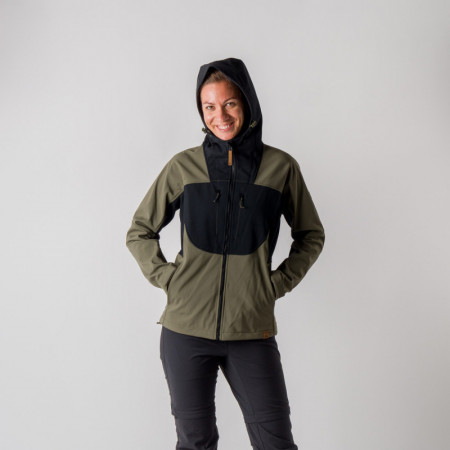 Jacheta Dama NORTHFINDER, Softshell 3L cu gluga fixa 5k/ 5k, ZARA BU-4970AD, Kaki