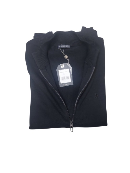 Pulover Barbati RUGATCHI, Jacheta cu Fermoar Lung, NEGRU