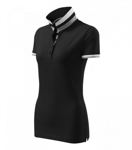 Tricou Dama Malfini Polo Pique COLLAR UP 257 Negru