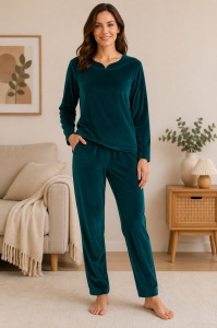 Ans.2019 Tropical GREEN, Compleu Dama KNOX pentru Casa, din Catifea