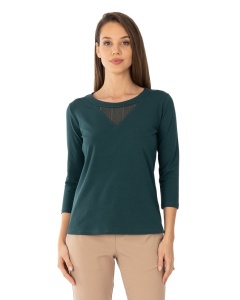 B.2344 VERDE INCHIS, Bluza dama Knox, Maneca 3/4