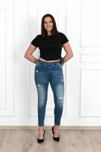 Blugi Dama Adrom, BATAL 6176-1298 Albastru Denim - Img 2