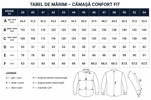 Camasa Barbati ARES, Comfort Fit, Bumbac cu Bambus, UNI 8002-4 Albastru Deschis - Img 2