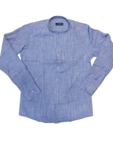 Camasa Barbati TACT, cu IN, Slim Fit cu Guler Tunica (Rusesc) , Indigo - Img 3