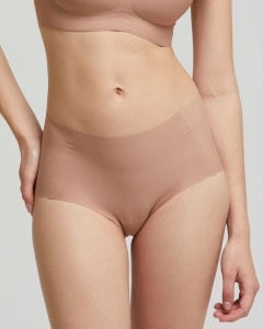 Chilot dama Pompea Midi, din Microfibra, SECOND SKIN Bronz