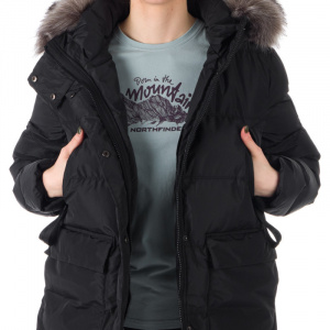 Geaca Dama Northfinder de oras, Moderna Oversize, Hanna BU-6076SP Negru - Img 5