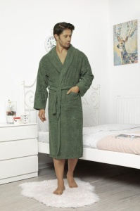 Halat de baie pentru Barbati, din Prosop, BAKI LUXE, VERDE Inchis