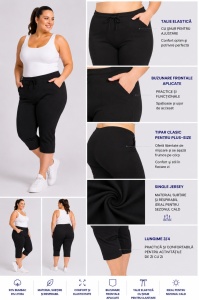 P.2014 NEGRU, Pantalon Dama KNOX 3/4, EXTRA LARGE - Img 2