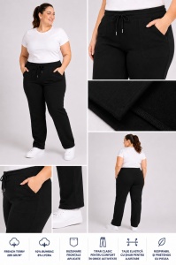 P.2026 NEGRU, Pantaloni trening Dama KNOX, Talia 2 EXTRA LARGE - Img 2