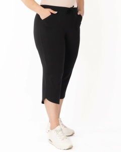 P.2217 Negru, Pantaloni Dama KNOX 3/4, EXTRA LARGE