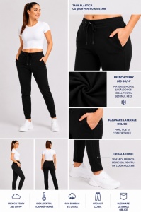 P.2224 NEGRU, Pantaloni Trening Dama KNOX, Tipar Conic - Img 2