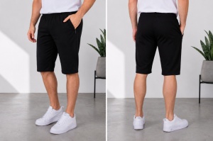 P.4016 Negru, Pantalon Barbati KNOX, 3/4 CLASIC, Fermoare la buzunare - Img 5