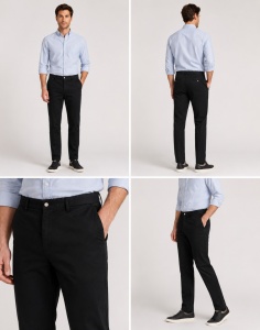 Pantaloni Barbati ARES, Bumbac Elasticizat, Reguar Fit, Smart Casual GT300 Negru