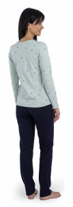 Pij.2220.2 Blue Floral, Pijama Damă Knox, tipar Clasic - Img 4