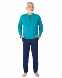 Pij.4158 LAGUNA Blue, Pijama Bărbați Knox, Tipar Clasic - Img 2