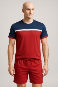 Pijama Barbati Soft&Seven by SOFIAMAN, Maneca Scurta, MILES S31-089 Bordo - Img 1