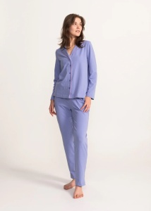 Pijama Dama Soft&Seven By Sofiaman, cu Nasturi, S21-186 BLEU